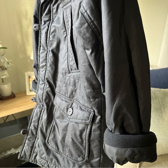 Abercrombie Kid’s Black Sherpa Lined Coat Size 13/14 - Picture 11 of 16